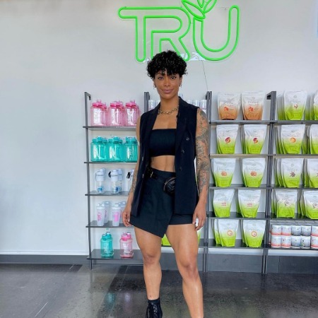 Massy Arias with her vitamins and supplement brand Tru Supplement. 